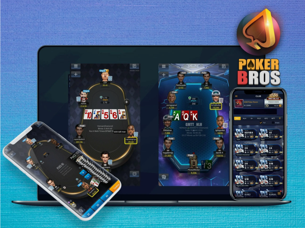 PokerBros tables on mobile and desktop devices